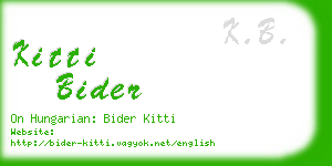 kitti bider business card